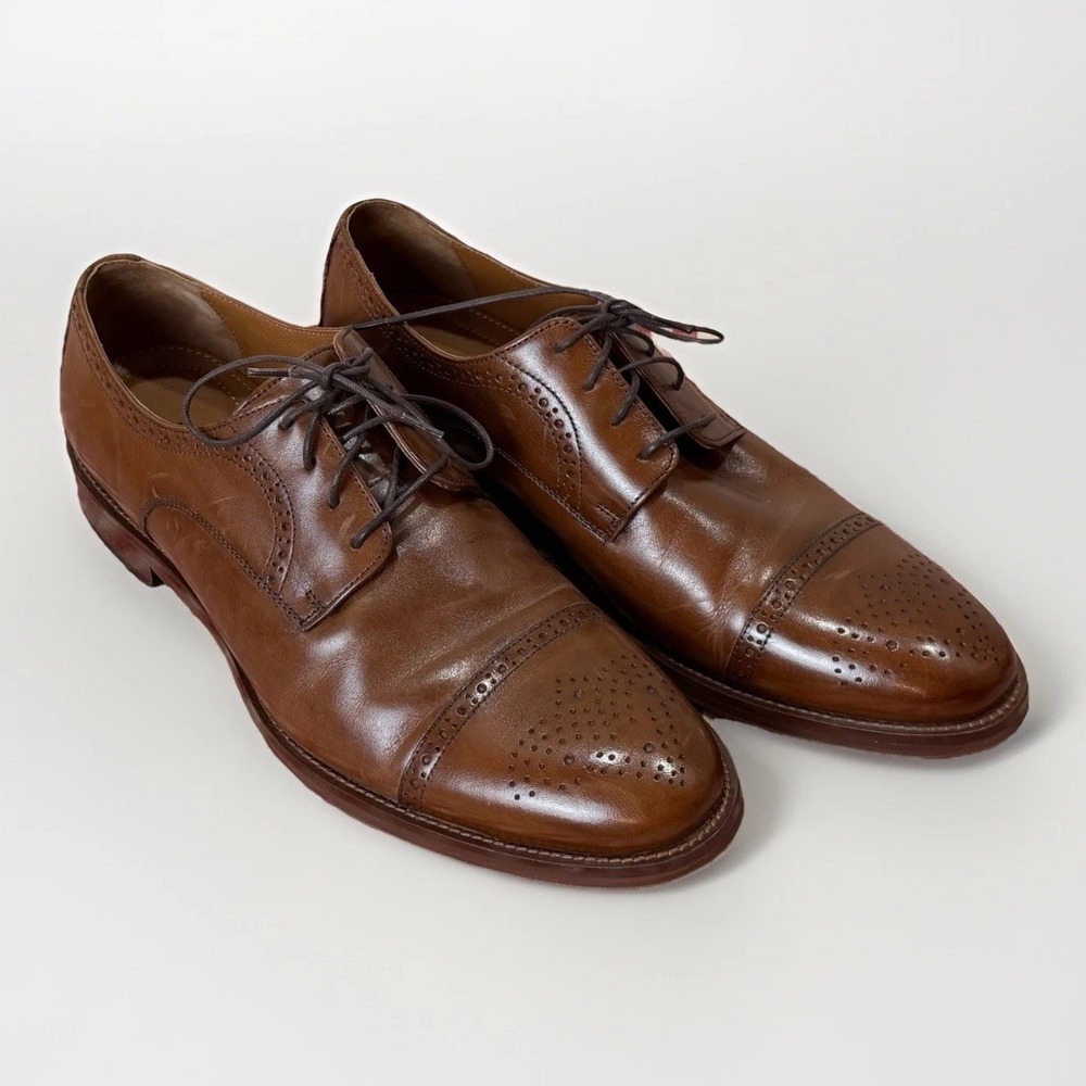 Johnston & Murphy Men's Conard 2.0 Cap Toe Oxford Brown Leather 10.5